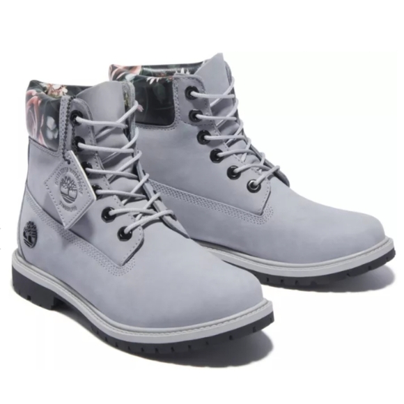 Timberland heritage 6in waterproof boot gray and floral size 11